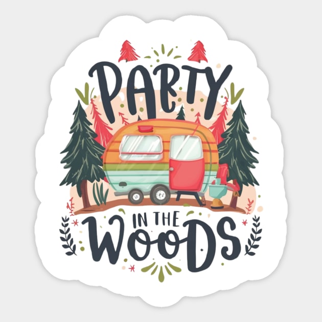Party in the Woods text outdoor Sticker by byNIKA